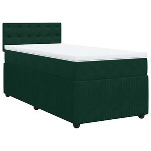 vidaXL Box spring postelja z vzmetnico temno zelena 80x200 cm žamet