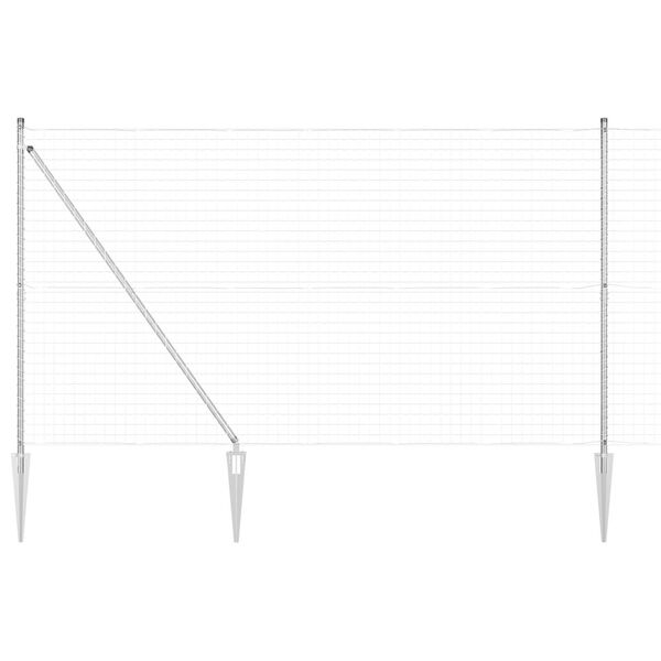vidaXL Ograja s stebrom srebrna 1,5 x 10 m Jeklo