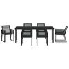 vidaXL Komplet za jedilnico v vrtu 7 pcs Črna Pra&scaron;no lakirano jeklo