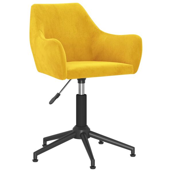 vidaXL Vrtljivi jedilni stoli 2 kosa gorčično rumen žamet