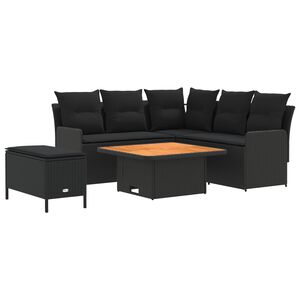 vidaXL Kompleti pohi&scaron;tva z blazino 5 pcs Črna PE ratan