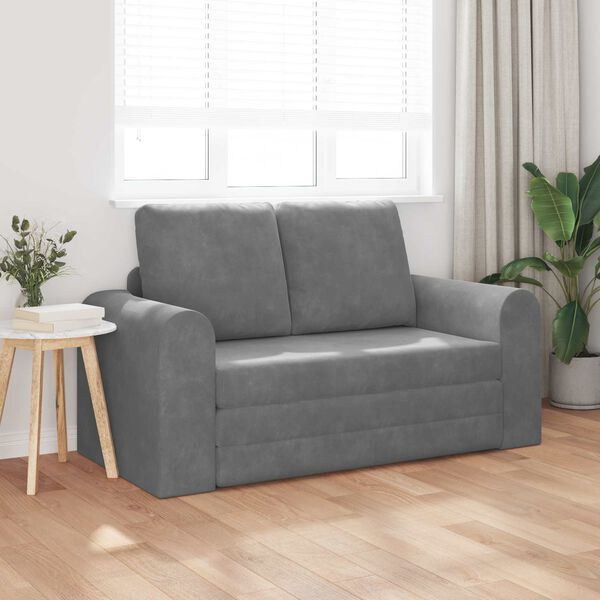 vidaXL Sofa postelja 60cm Temno siva Žamet