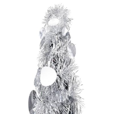 vidaXL Zložljiva umetna novoletna jelka srebrna 180 cm PET
