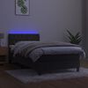 vidaXL Box spring postelja z vzmetnico LED temno siva 100x200 cm žamet