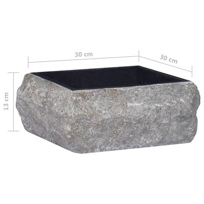 vidaXL Umivalnik črn 30x30x13 cm marmor