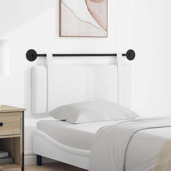 vidaXL Visoki naslon za glavo Enobarvno Bela 110 x 55 x 5 cm blago