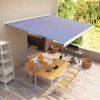 vidaXL Motorizirana kasetna tenda 400x300 cm modra in bela