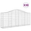 vidaXL Obokane gabion ko&scaron;are 30 kosov 200x30x80/100 cm cinkano železo