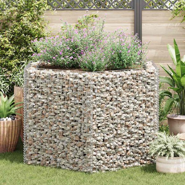 vidaXL &Scaron;estkotna visoka greda gabion 160x140x100 cm