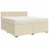 vidaXL Postelja boxspring z vzmetnico Krem 140 x 200 cm Blago