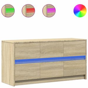vidaXL TV omarica z LED sonoma hrast 100x34x50 cm inženirski les