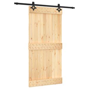vidaXL Drsna vrata 100 x 210 cm Masiven borov les (neobdelan)