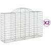 vidaXL Obokane gabion košare 2 kosa 200x50x120/140 cm pocinkano železo