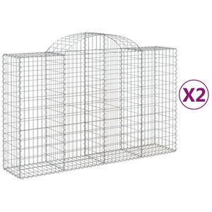 vidaXL Obokane gabion ko&scaron;are 2 kosa 200x50x120/140 cm pocinkano železo