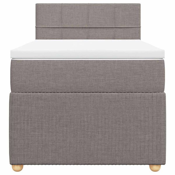 vidaXL Box spring postelja z vzmetnico taupe 100x200 cm blago