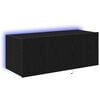 vidaXL TV stenska omara 80 x 35 x 31 cm Črna Orehovina Inženirski les