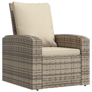 vidaXL Vrtni naslanjač z blazinami svetlo rjav poli ratan