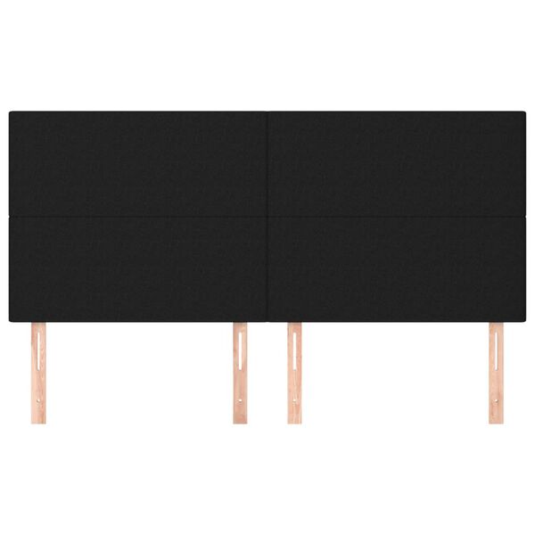 vidaXL Vzglavje postelje črno 180x5x118/128 cm blago