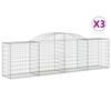 vidaXL Obokane gabion ko&scaron;are 3 kosi 300x50x80/100 cm pocinkano železo