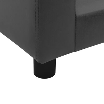 vidaXL Pasji kavč z blazino temno siv 60x43x30 cm pliš in um. usnje