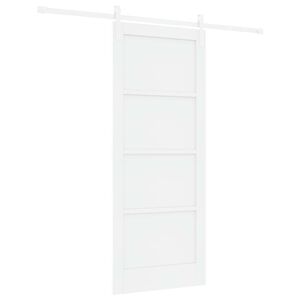 vidaXL Drsna vrata 83 x 202 cm Trdna borovina Bela