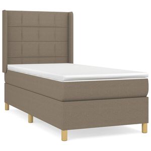 vidaXL Box spring postelja z vzmetnico taupe 100x200 cm blago