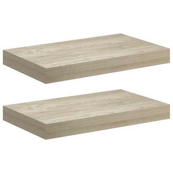 vidaXL Stenske police 2 kosa barva hrasta 40x23x3,8 cm MDF