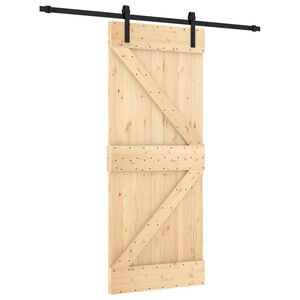 vidaXL Drsna vrata 85 x 210 cm Masiven borov les (neobdelan)