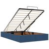 vidaXL Otomanska postelja z vzmetnico & LEDs modra 120x190 cm blago