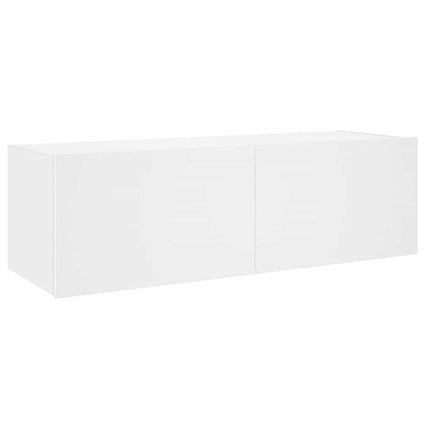 vidaXL Stenska TV omarica z LED lučkami bela 100x35x31 cm