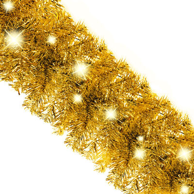 vidaXL Božična girlanda z LED lučkami 10 m zlata