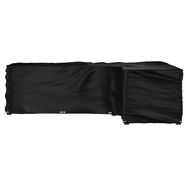 vidaXL Prevleka za vrtno pohištvo L oblike 18 obročkov 285x220x80 cm