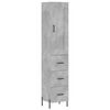 vidaXL Visoka omara betonsko siva 34,5x34x180 cm inženirski les