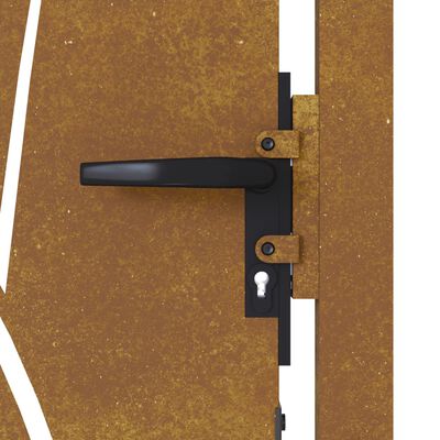 vidaXL Vrtna vrata 105x180 cm Corten jeklo dizajn trave