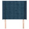 vidaXL Vzglavje z ušesi temno modro 83x16x118/128 cm žamet