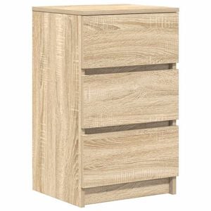 vidaXL Nočna omarica s 3 predali sonoma hrast 39x35x65 cm