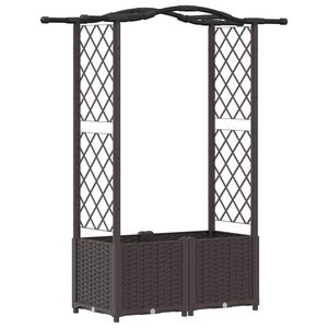 vidaXL Dvignjeno leži&scaron;če s trellisom in streho Rjava 125 x 40 x 138 cm