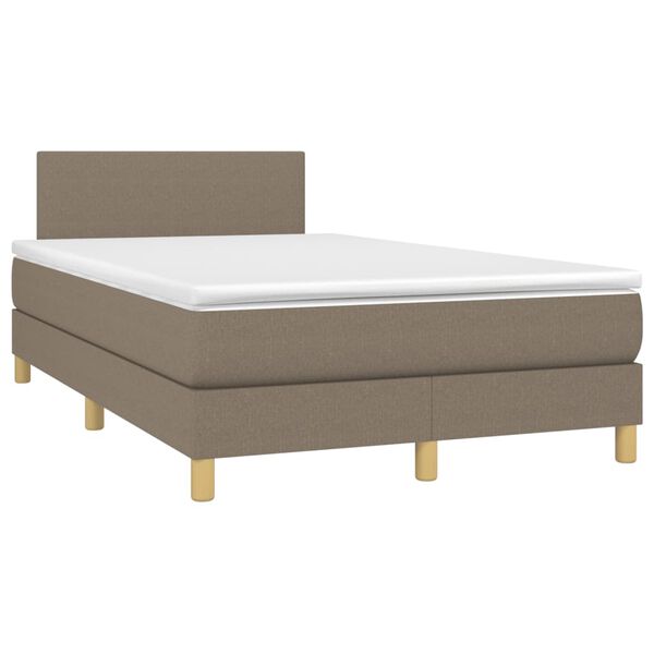 vidaXL Box spring postelja z vzmetnico taupe 120x190 cm blago