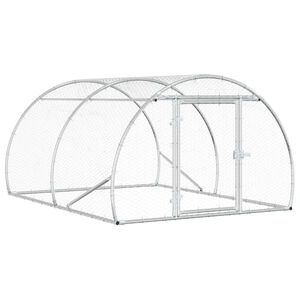 vidaXL Hi&scaron;a za koko&scaron;i Srebrna 200 x 150 x 100 cm Pocinkano jeklo