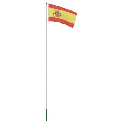 vidaXL Zastava Španije in aluminijast zastavni drog 6 m