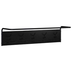 vidaXL Obe&scaron;alnik za pla&scaron;če Črni hrast 100 x 30 x 25 cm Inženirski les