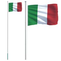 vidaXL Zastava Italije in drog 6,23 m aluminij