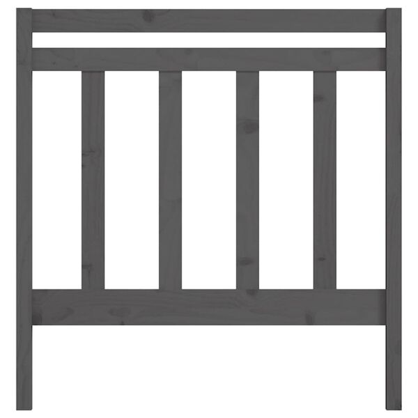 vidaXL Posteljno vzglavje sivo 96x4x100 cm trdna borovina