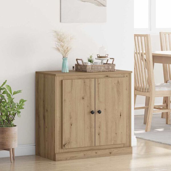 vidaXL Strani &scaron;al Umetni hrast 70 x 35,5 x 67,5 cm Konstruiran les