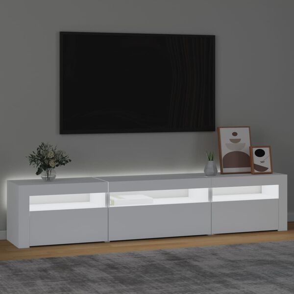 vidaXL TV omarica z LED lučkami bela 195x35x40 cm