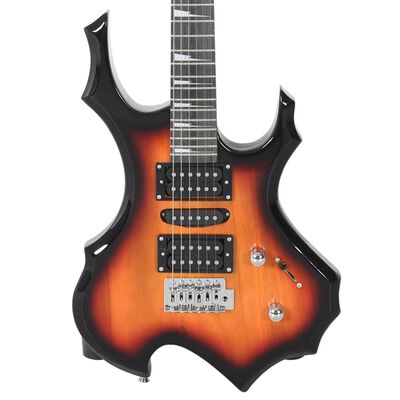 vidaXL Električna kitara za začetnike s torbo rjava in črna 4/4 39"