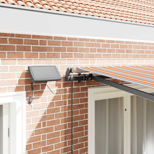 vidaXL Retraktilna tenda z LED lučmi večbarvno 350 x 250 cm blago