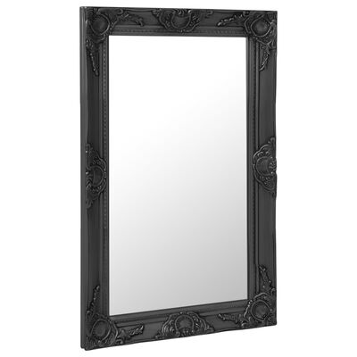 vidaXL Stensko ogledalo v baročnem stilu 50x80 cm črno