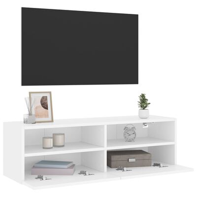 vidaXL Stenska TV omarica bela 100x30x30 cm inženirski les