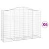 vidaXL Obokane gabion ko&scaron;are 6 kosov 200x50x140/160cm pocinkano železo